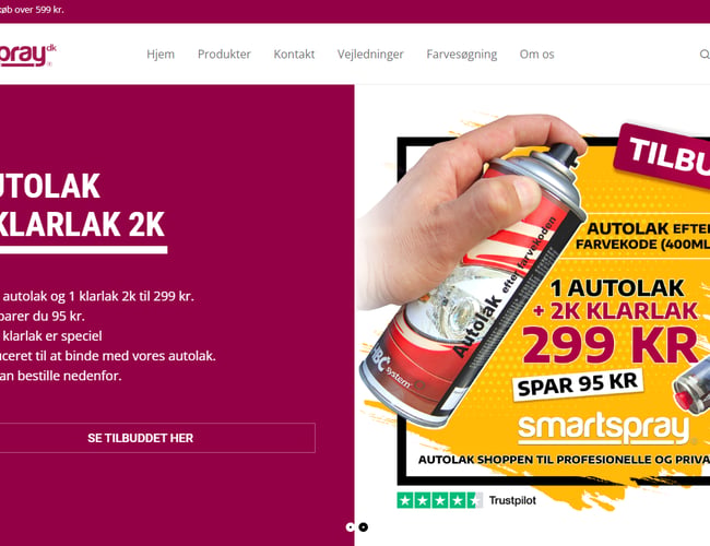 Online webshop af autolak samt relateret auto produkter - Omsætning på stabilt 150.000 kr. om året 