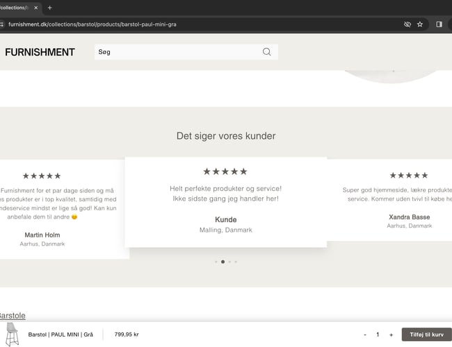 Furnishment | High end dropshipping møbelshop | 100% køreklar
