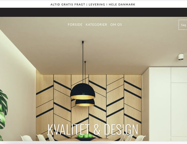 Dropshipping shop med salg af møbler