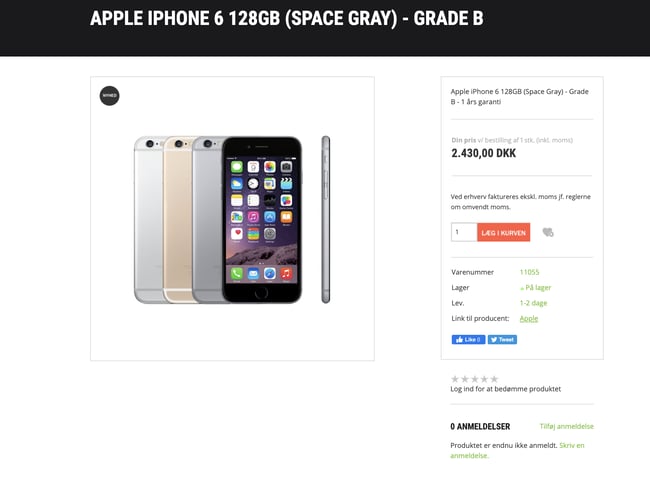 Webshop med nyistandsat IT- udstyr, tablet og telefoner