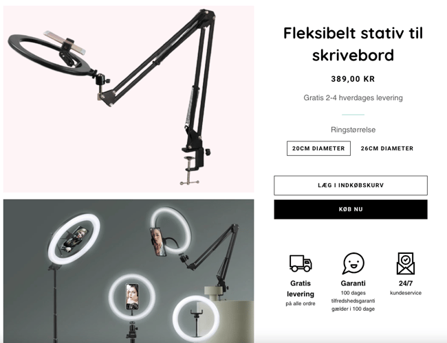 Ringlyset.dk - Webshop med ring lys