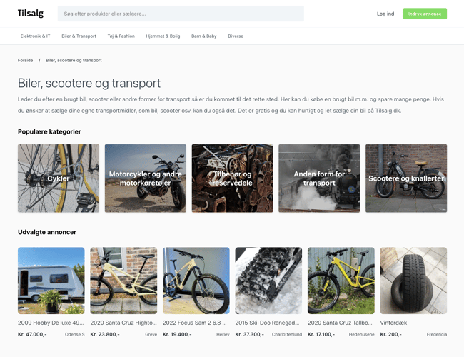 Tilsalg.dk - Secondhand markedsplads med værdifuldt domænenavn til salg