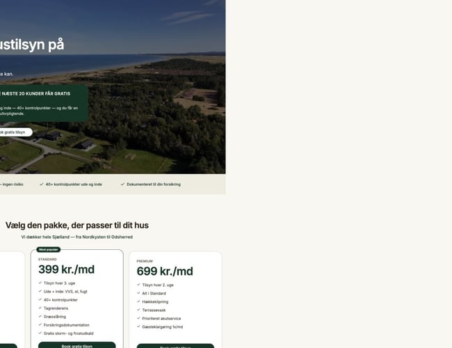 Nøglefærdigt sommerhusservice-koncept – klar til lancering