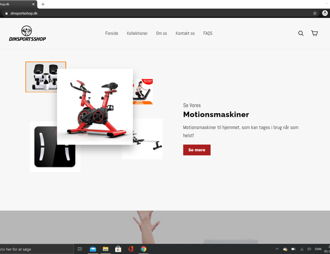 Køreklar dropshipping Webshop af træningsudstyr til hjemmet og supplements til din træning