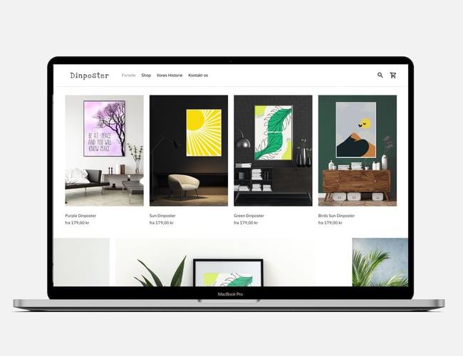 Køreklar webshop med salg plakater - Dansk leverandør