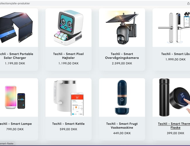 Unik webshop med salg af elektroniske gadgets og elektronisk tilbehør