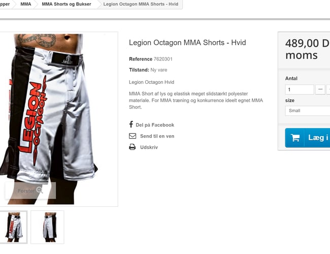 Veletableret Dropship Webshop med kampsportsudstyr | 125.000 /år.