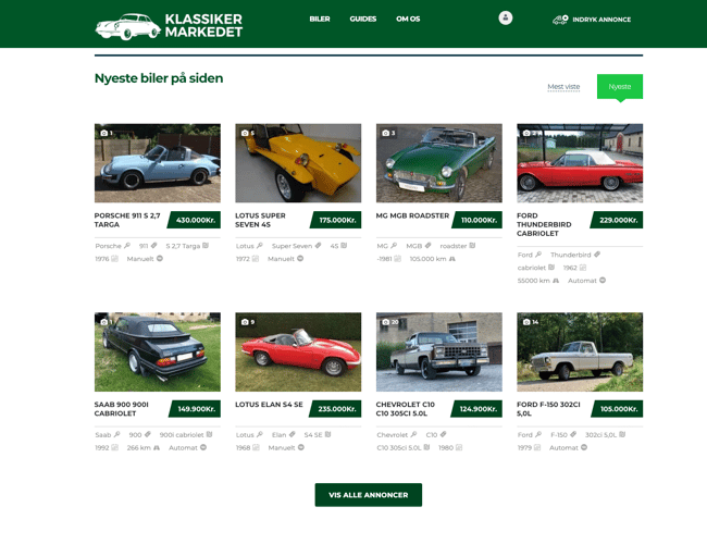 Partner søges til online formidlingssite for klassiske biler