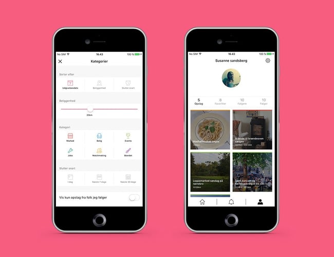 Hoods app - App med opslag og udnyttelse af lokale ressourcer fra dit nabolag.