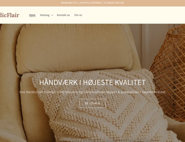 Dropshipping butik med salg af tæpper & pudebetræk
