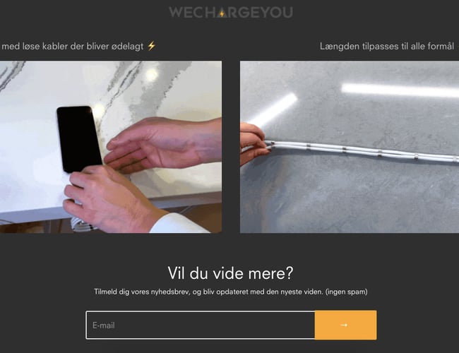 wechargeyou.dk - Unikke niche produkter med dropshipping af el-kabler