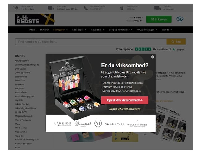 Kundetbedste.com - Danmarks fedeste "slikbutik" med firmagaver søger investor / partner - en eller evt. flere