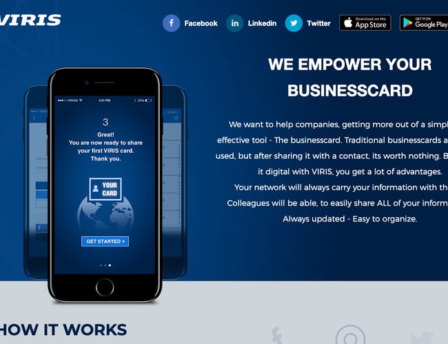 viris.dk - Digital Visitkort App til B2B tilgængelig i både App Store & Google Play