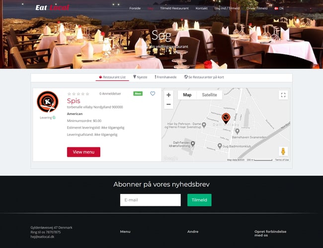 Online take away udbringning portal til salg