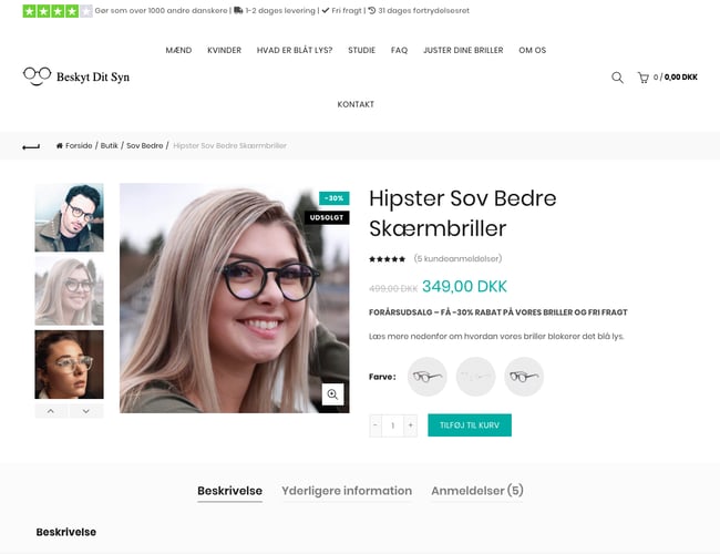 beskytditsyn.dk - Unik webshop med blå lys briller | Stort marked som er ved at boome 