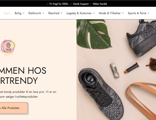 Supertrendy.dk - Køreklar dropshipping side til salg 