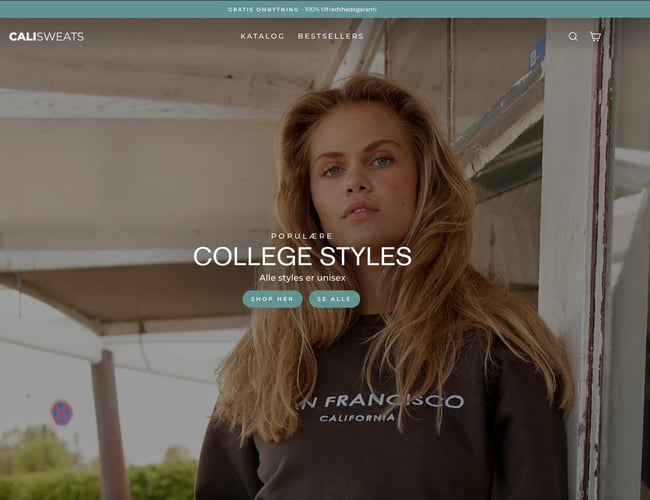 Webshop med sweatshirts, t-shirts, med stort vækstpotentiale