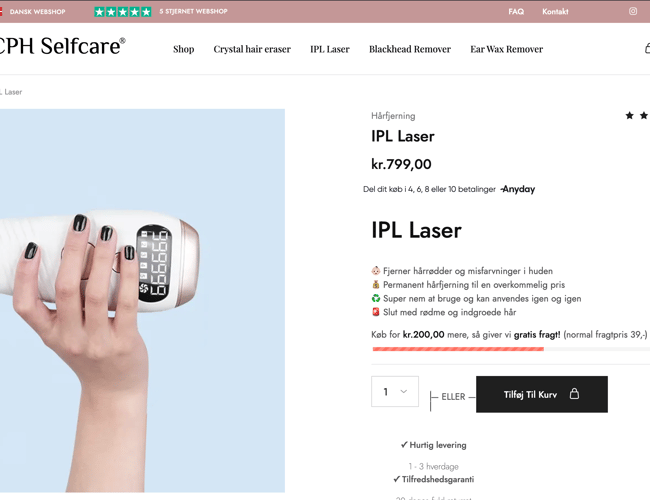 Salg af Webshop i attraktiv branche med varelager (Aktiver ikke virksomhed)