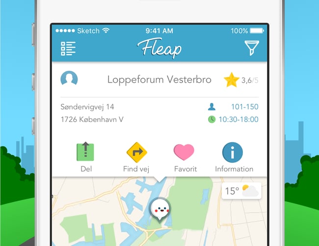 Fleap App - Sjov og bæredygtig app til loppemarkeder og genbrugsbutikker - mere end 14.000 downloads.