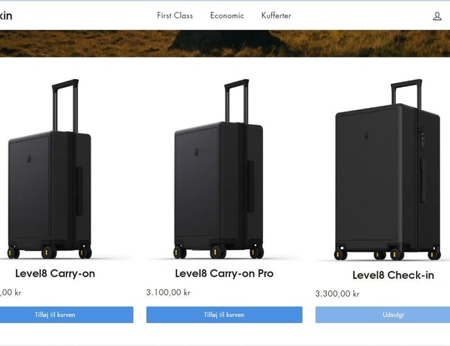 Køreklar webshop | Premium kufferter fra verdenskendt leverandør: 1.400 kr. pr. salg i fortjeneste! - Dropshipping 