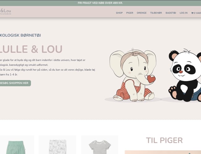 Lulle & Lou - Webshop med økologisk børnetøj fra England (BabyMori) og et fra USA (Winter Water Factory).