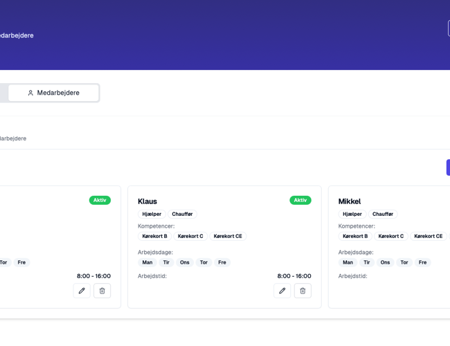 WeMoove - Ny SaaS til flyttebranchen med indbygget bookingsystem, samt medarbejder- og flådehåndtering. Skræddersyede flyttetilbud på få sekunder med hjælpe fra AI. 400 udviklingstimer brugt.