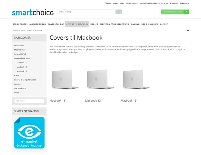 1 webshop 2 salgskanaler - Smartchoice.dk og Smarttasker.dk med salg af mobiltilbehør og tasker