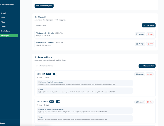 Leadværktøj til håndværkere og servicefolk. Klar til launch, fuld af automatik og med stor skalérbarhed.