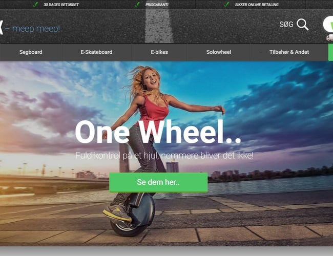 Freewheel.dk - Webshop med salg inden for el-løbehjul, Segway, m.fl.