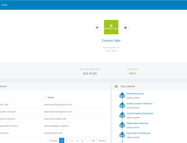 E-læringsplatform med pointsystemer mm. (LMS)