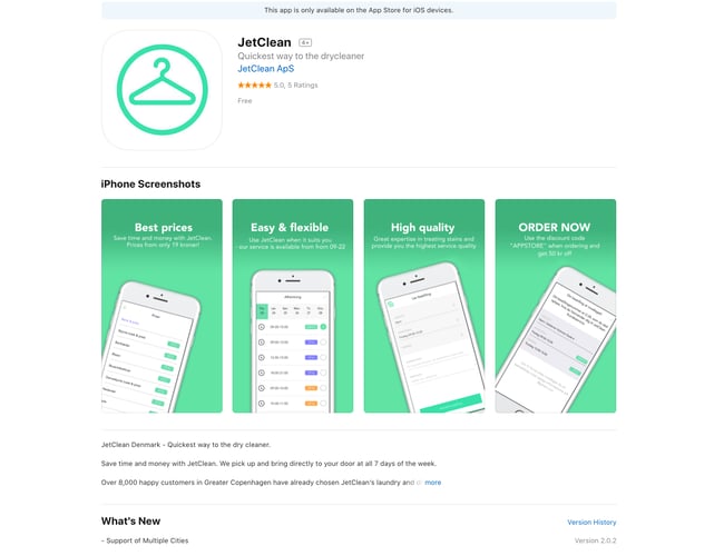Salg af 10 pct ejerandele  - Online renseri Jetclean.dk - Høj overskud og omsætning i 2018