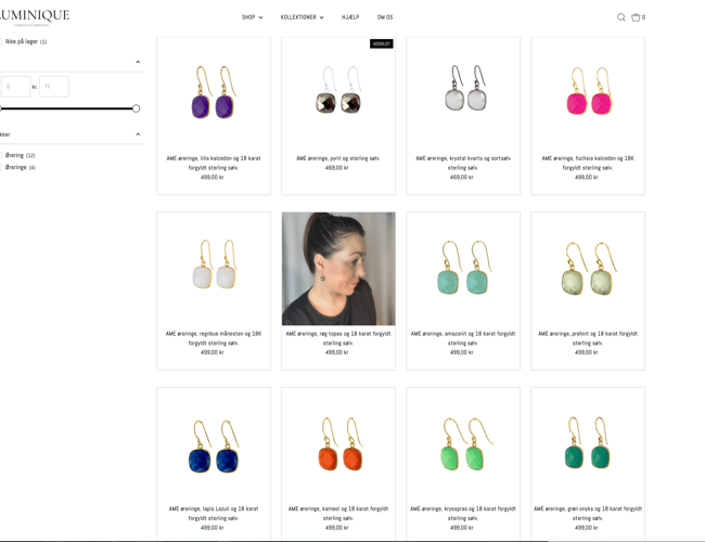 Eksklusiv webshop smykkebutik til salg – LUMINIQUE