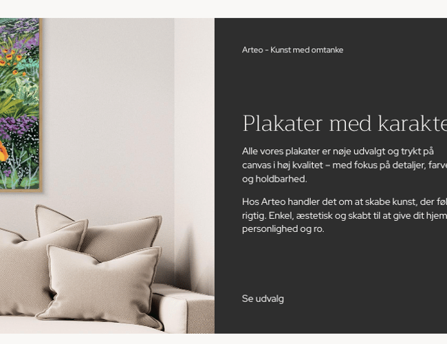 Attraktiv plakatwebshop med automatiseret lager 