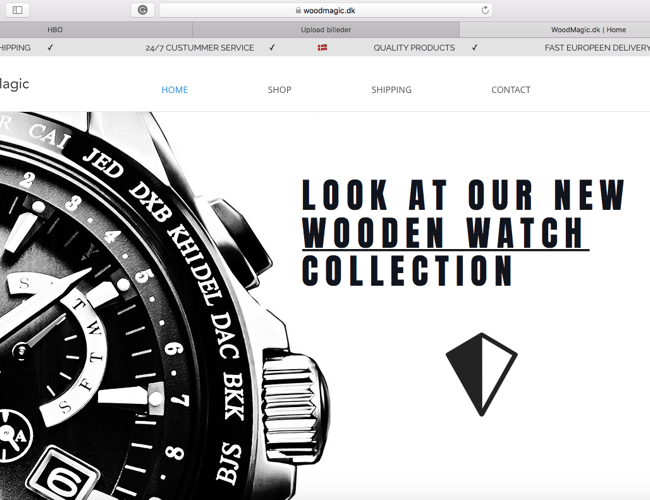 Woodmagic.dk - Nyoprettet Ur-webshop med et lækkert design