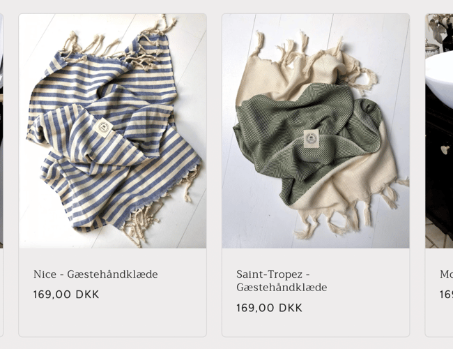 Ny pris - Veletableret webshop med stort lager af hammamhåndklæder