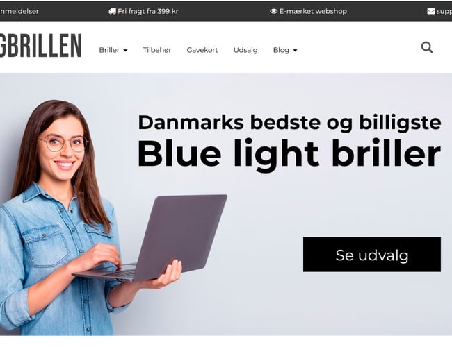 Billigbrillen.dk - flot, nem og brugervenlig webshop!