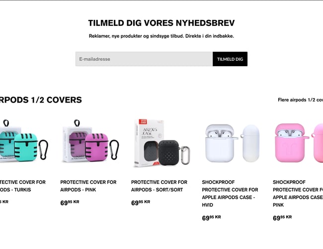 Casecover.dk - Webshop med salg af tilbehør til Airpods