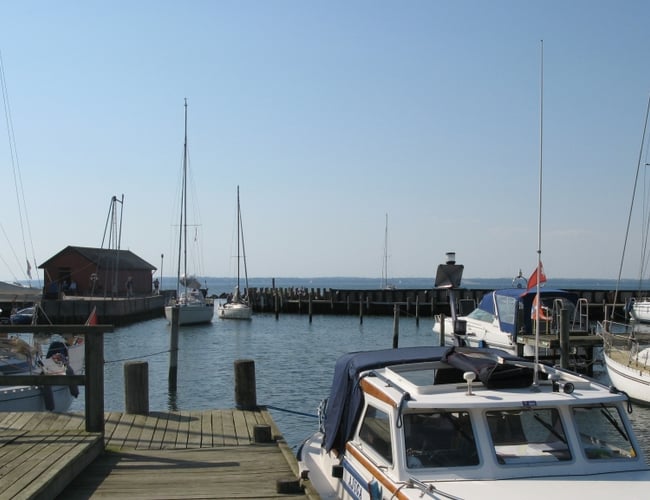 Havn på Nordlangeland med ca. 100 pladser til både og mobilhomes
