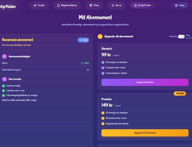 Eventyrhulen.nu – Magisk AI-historieunivers for børn 100% automatisere