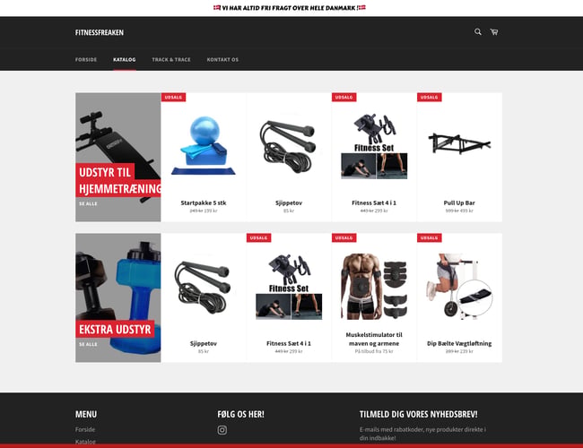 FitnessFreaken - Ny dropshipping webshop med fitnessprodukter