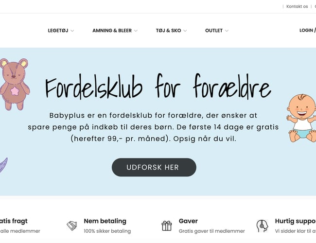 Babyplus.dk - Dropshipping abonnements webshop (alt opsat)