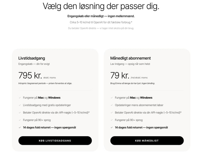 HeyEmma app - 306 brugere og 240.000 kr indtjening på 2 måneder. Kun 2 mdr gammel Voice- & AI-assistent app til Mac og Windows. 100% automatiseret og klar til international skalering.