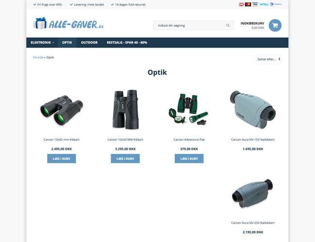 Webshop med eksklusive niche produkter via dropshipping el. lager - Omsætning ca kr. 350.000 i 16/17