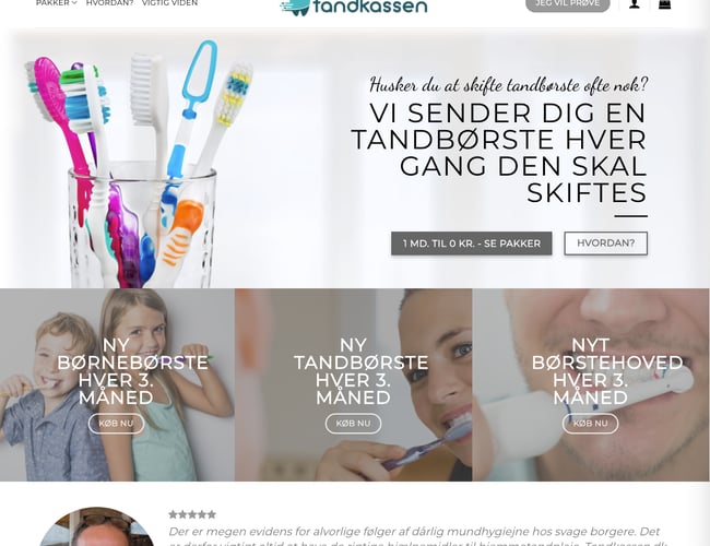 Tandkassen.dk - Abonnementløsning til sund mundhygiejne - 40 abonnementer har prøvet produktet