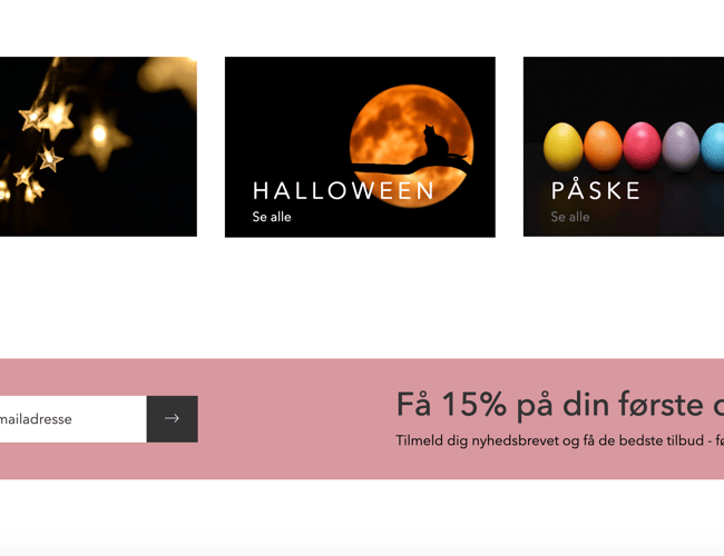 Køreklar webshop med pynt til alle årstiderne - leverandører i EU