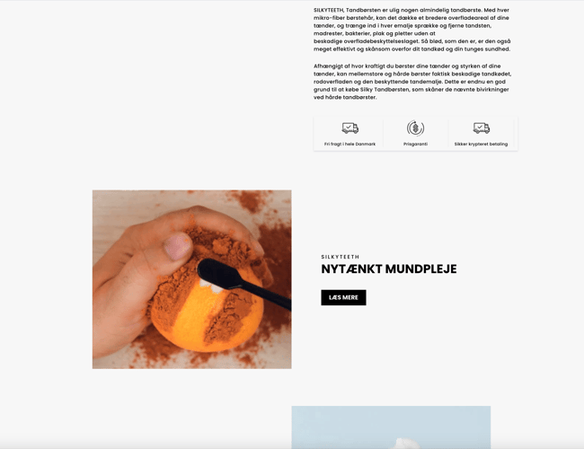 Køreklar webshop med salg af nyudviklet tandbørster