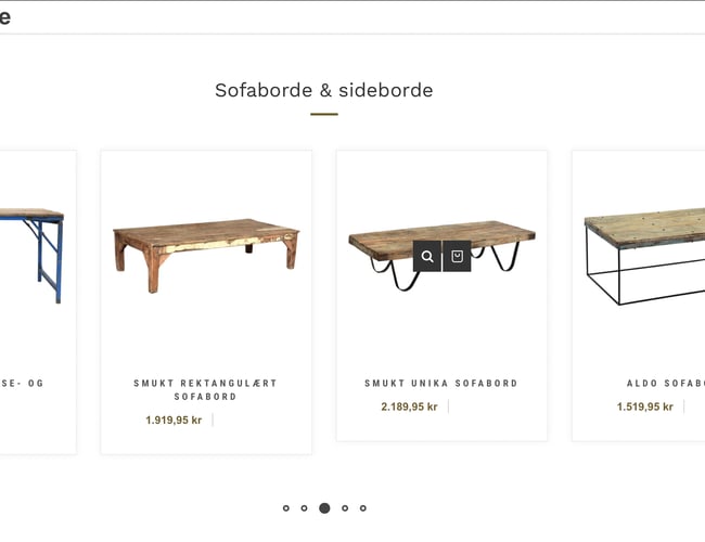 Dropshipping shop med salg af high-end møbler 