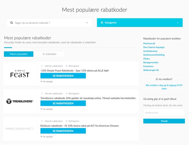 Salezoo.dk - Affiliate rabatkode side med 320+ forretninger - Overskud på 501.000 kr. før skat i 2018