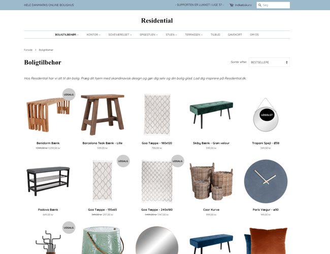 Spændende B2C webshop med salg af møbler og boliginteriør - Bruttofortjeneste 2020: 297.364 kr