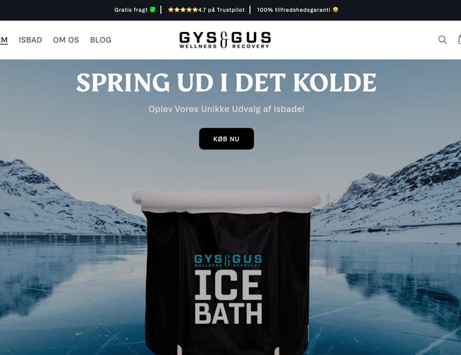 Køreklar webshop med eget varelager til salg - salg af transportable isbade